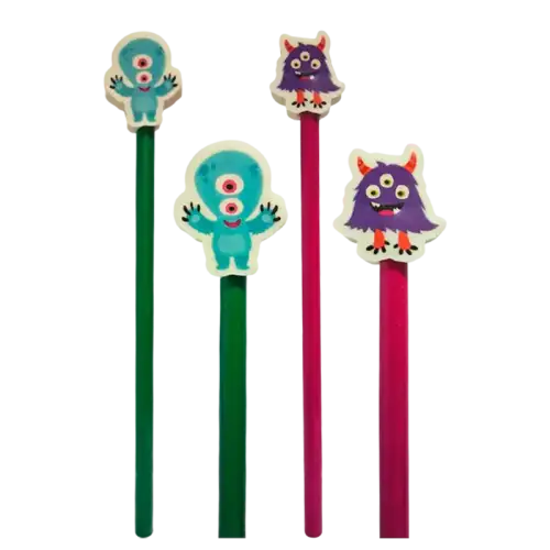 LAPIZ CON GOMA MONSTRUOS