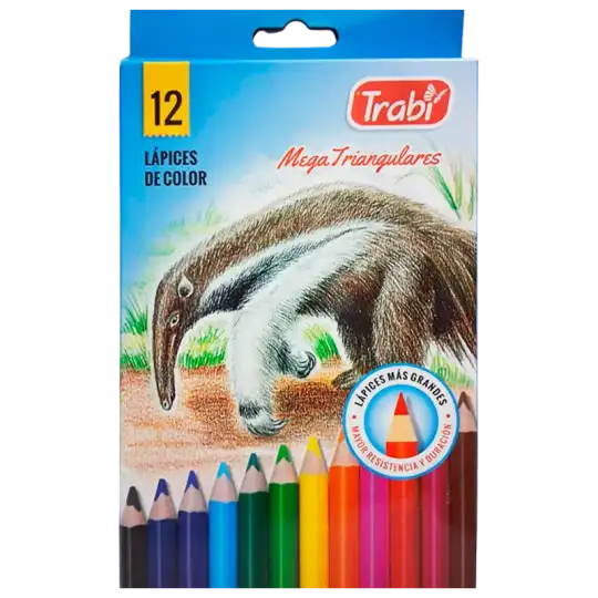 LAPICES JUMBO TRIANGULARES X12 LARGOS TRABI