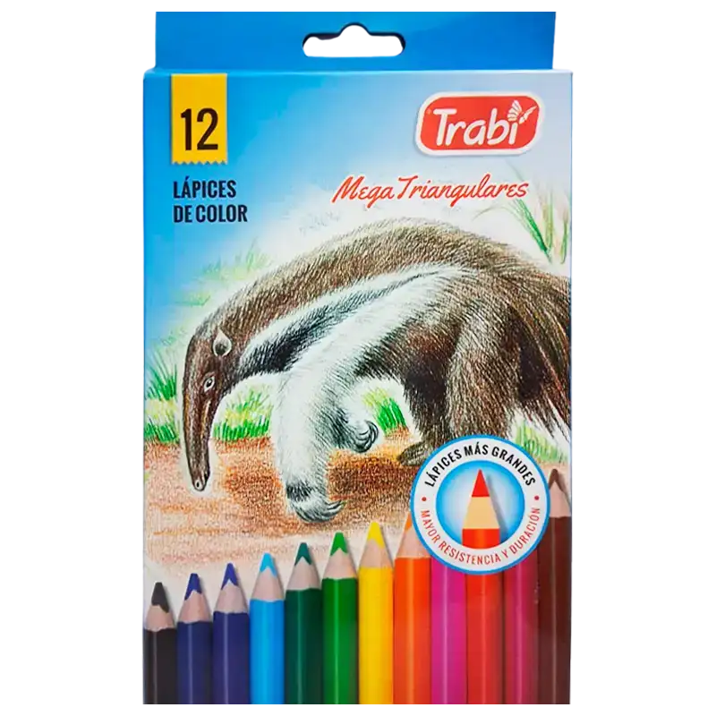 LAPICES JUMBO TRIANGULARES X12 LARGOS TRABI