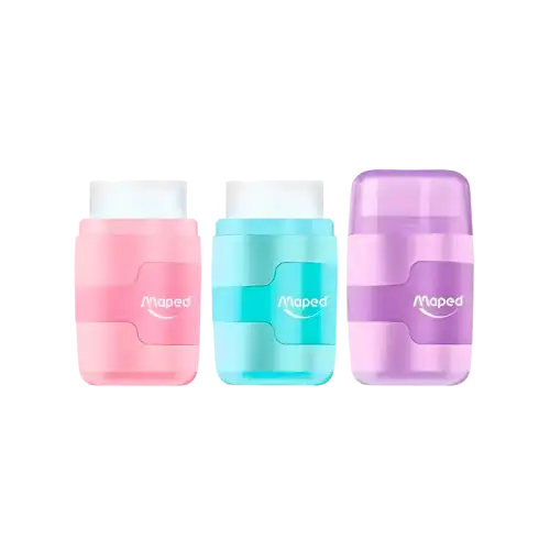 SACAPUNTAS CON GOMA CONNECT PASTEL X1 MAPED