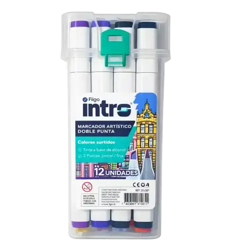 MARCADOR ARTISTICO DOBLE PUNTA EST X 12 FILGO