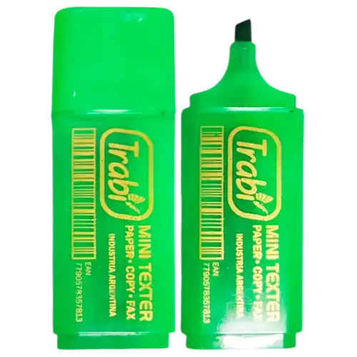 RESALTADOR MINI TEXTER  VERDE TRABI