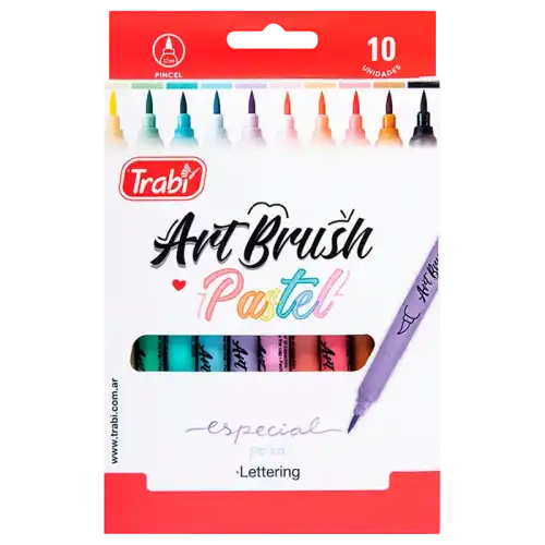 MARCADOR ART BRUSH X10 PASTEL TRABI