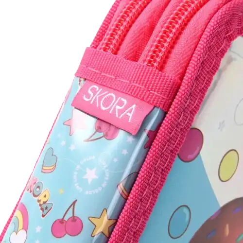 CARTUCHERA CANOPLA DOS PISOS HAPPY TEEN KAWAII