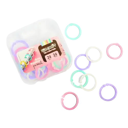 AROS PLASTICOS 4 COLORES PASTEL 24MM