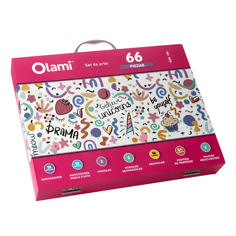 VALIJA DE 66 PIEZAS UNICORNIO