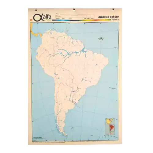 MAPA N3 POLITICO AMERICA DEL SUR ALFA X40U