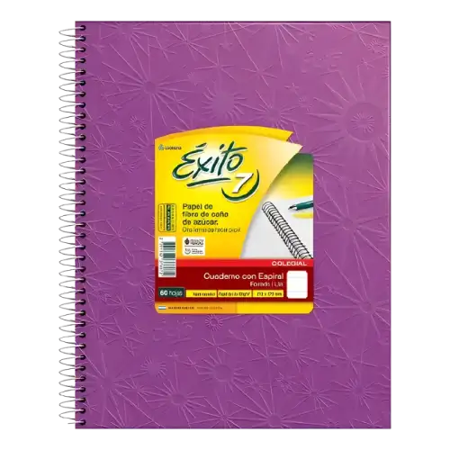 CUADERNO 21X27 ESP LILA 60H RAY EXITO