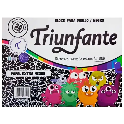 BLOCK DIBUJO 20H negro TRIUNFANTE