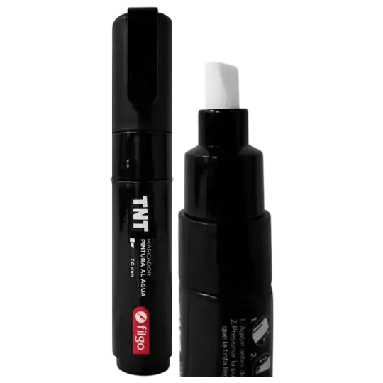 MARCADOR PINTURA AL AGUA TNT 7.0 NEGRO FILGO