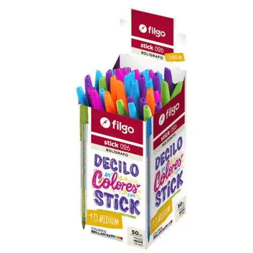 BOLIGRAFO STICK 026 COLORES SURT CAJAX50U FILGO