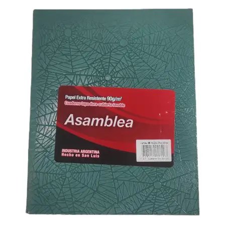 CUADERNO ASAMBLEA 16X21 98HJS CUADRIC ARANIA VERDE