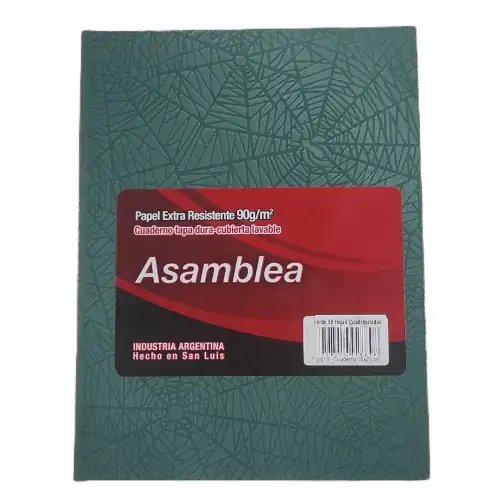 CUADERNO ASAMBLEA 16X21 50HJS CUADRIC ARANIA VERDE