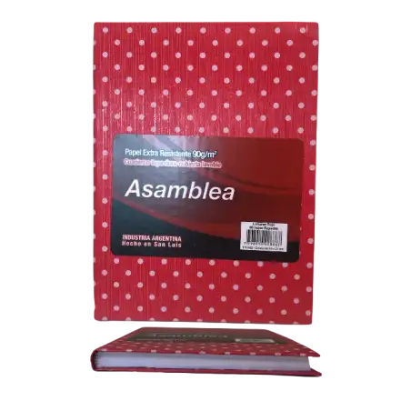 CUADERNO ASAMBLEA 16X21 98HJS RAYADAS LUNAR ROJO