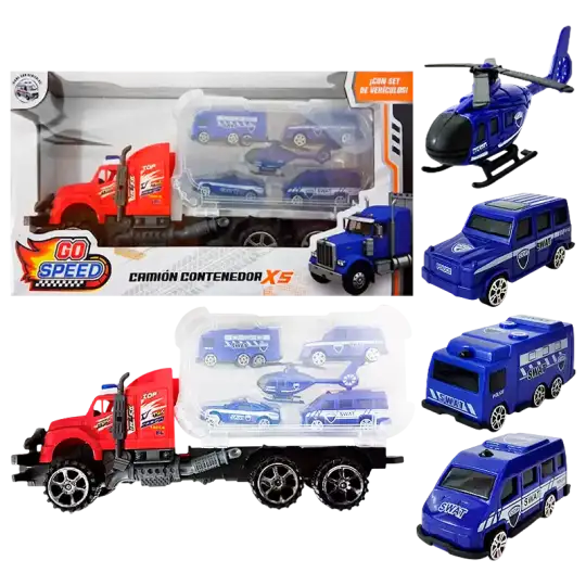 CAMION A FRICCION CON AUTITOS