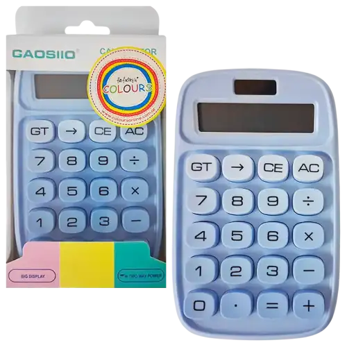 CALCULADORA SOLAR Y A PILA PASTEL