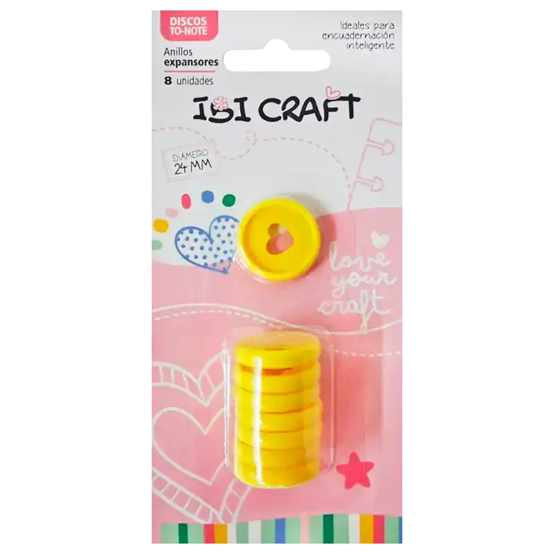 DISCOS DE EXPANSION 24mm CORAZON X8 AMARILLO IBICO