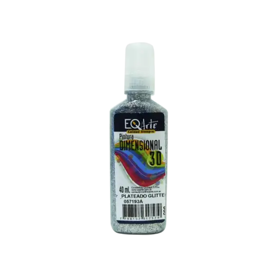 EQ DIMENSIONAL GLITTER PLATEADO X40CC