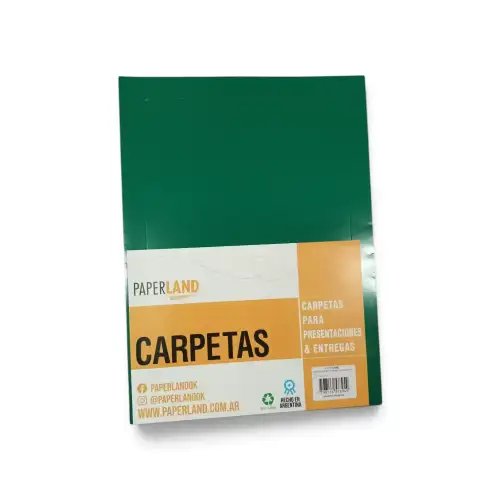 CARPETA PRESENTACION VERDE A4 X10