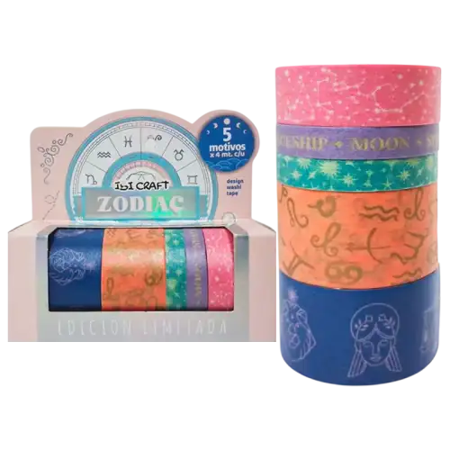 WASHI TAPE BOX 5 ROLLOS 4MT ASTROLOG