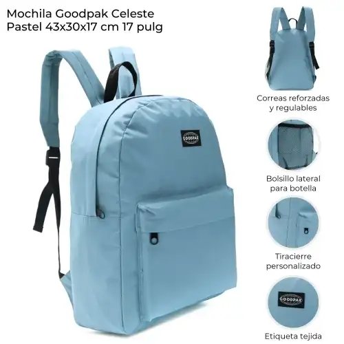 MOCHILA CELESTE PASTEL