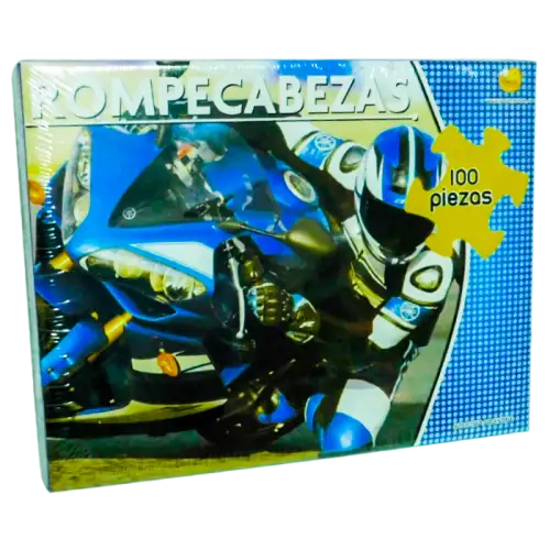 ROMPECABEZAS 100PZAS MOTO AZUL YUYU