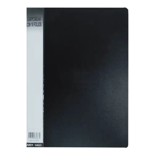 CARPETA C/10 FOLIOS A4 AVIOS NEGRO