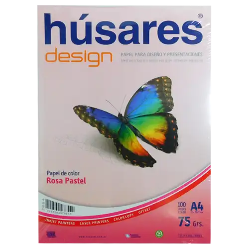 RESMA HUSARES A4 ROSA 75GR X100