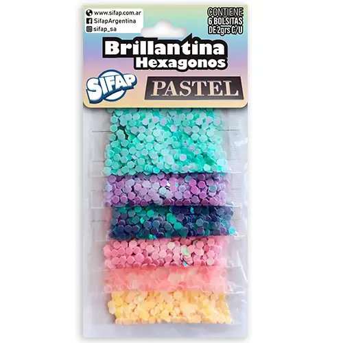 BRILLANTINA SIFAP C/FORMA HEXAGONOS PASTEL