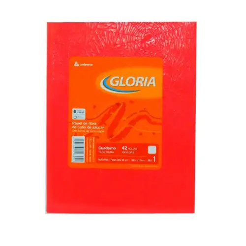 CUADERNO 16X21 ARANIA ROJO 42H RAY GLORIA