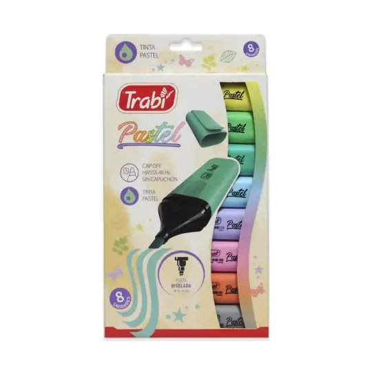 RESALTADOR PASTEL X8 SURTIDO TRABI