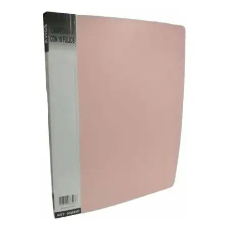 CARPETA C/10 FOLIOS A4 ROSA PASTEL