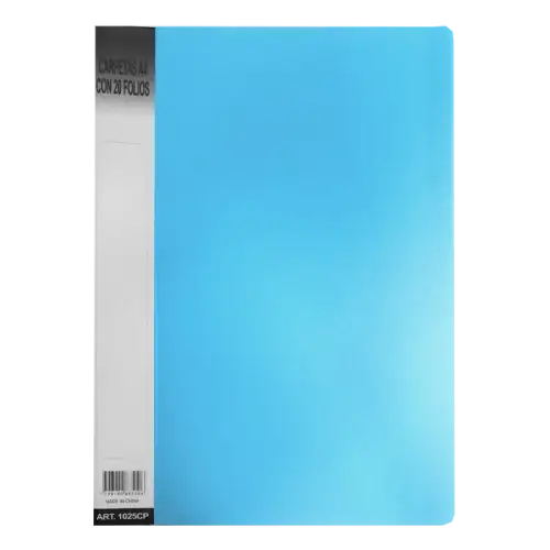 CARPETA C/20 FOLIOS A4 CELESTE PASTEL