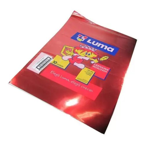 CARTULINA METALIZADA ROJO X10 LUMA