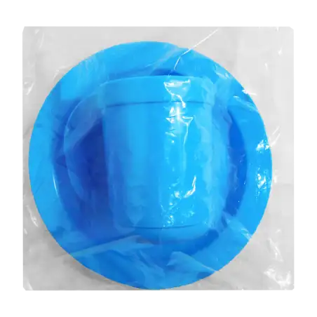 SET DE JARDIN JARRO Y PLATO 18CM CELESTE JESI