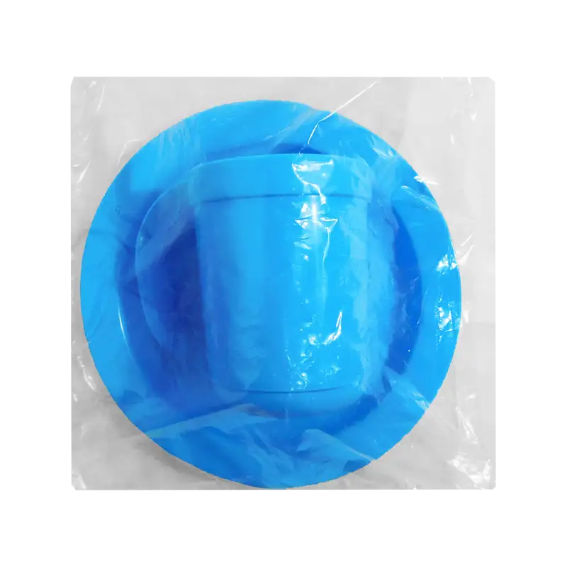 SET DE JARDIN JARRO Y PLATO 18CM CELESTE JESI