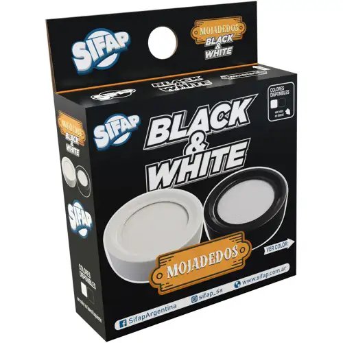 MOJADEDOS PLASTICO BLACK Y WHITE