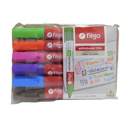 MARCADOR PIZARRA 058 REDONDA X6 FILGO