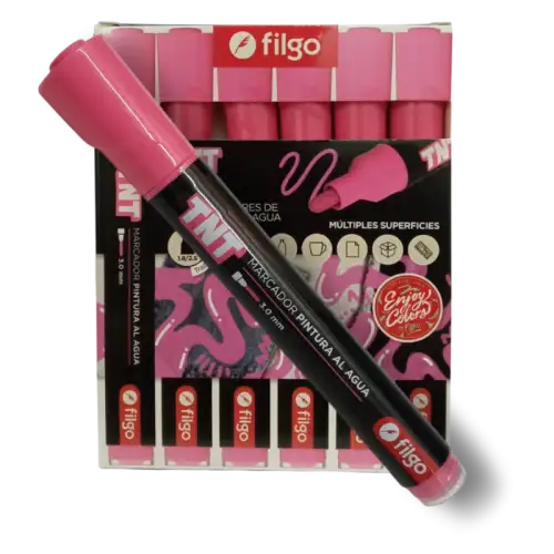 MARCADOR PINTURA AL AGUA TNT 3.0 ROSA X1 FILGO