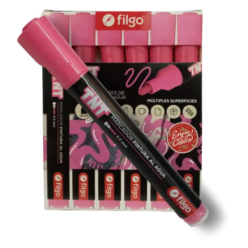 MARCADOR PINTURA AL AGUA TNT 3.0 ROSA X1 FILGO