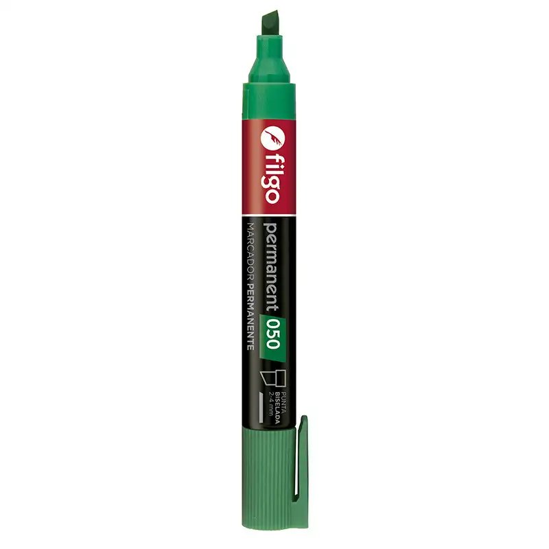 MARCADOR PERMANENTE 050 BISELADO VERDE X1 FILGO