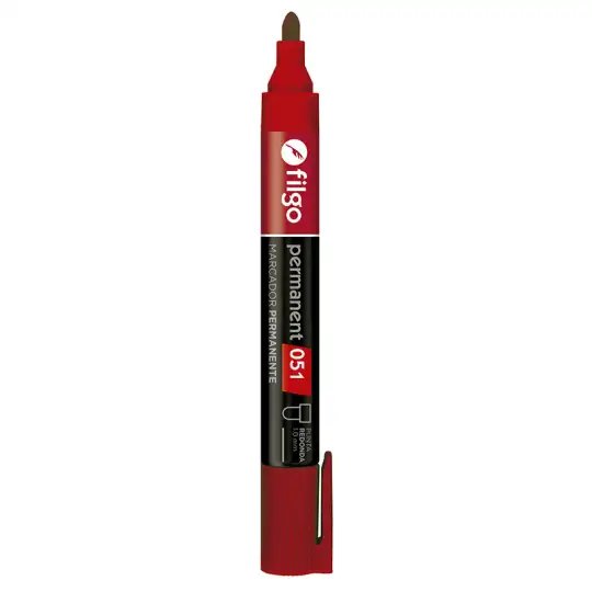 MARCADOR PERMANENTE 051 REDONDO ROJO X1 FILGO