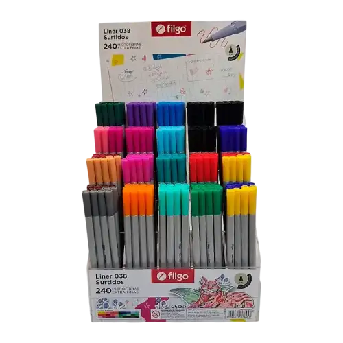 MICROFIBRA LINER 038 0.4MM EXHIBIDOR X240 SURT FIL