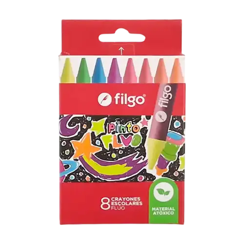 CRAYONES DE CERA PINTO X6 FLUO FILGO