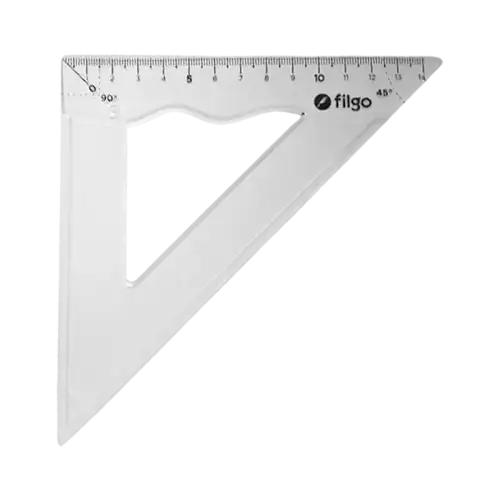 ESCUADRA CRISTAL 45°X15CM X1 FILGO