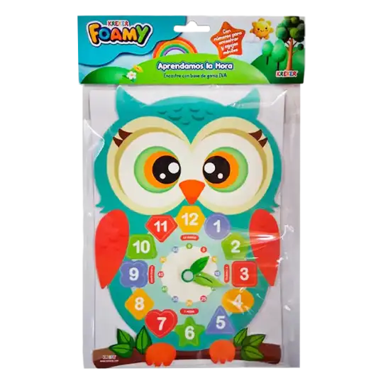 APRENDEMOS LA HORA. LECHUZA. GOMA EVA