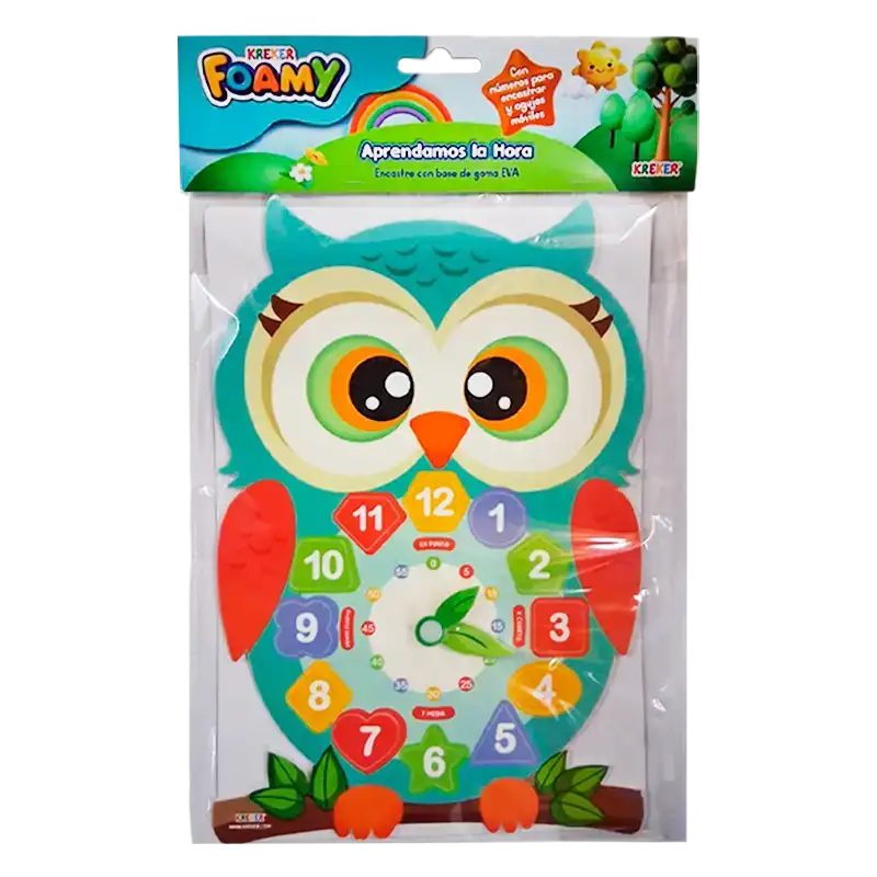 APRENDEMOS LA HORA. LECHUZA. GOMA EVA