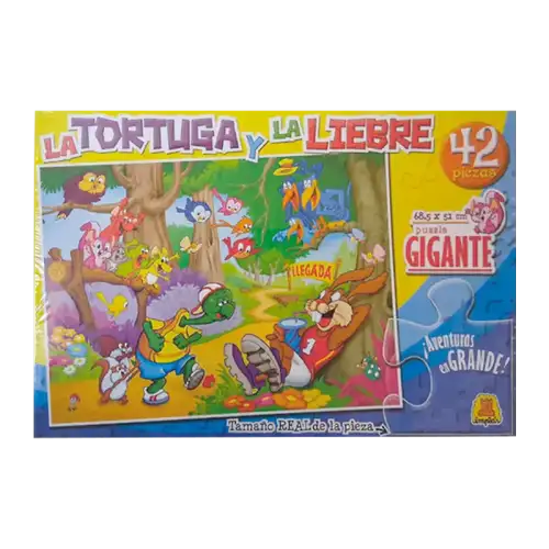 LA TORTUGA Y LA LIEBRE 42PZAS IMPLAS