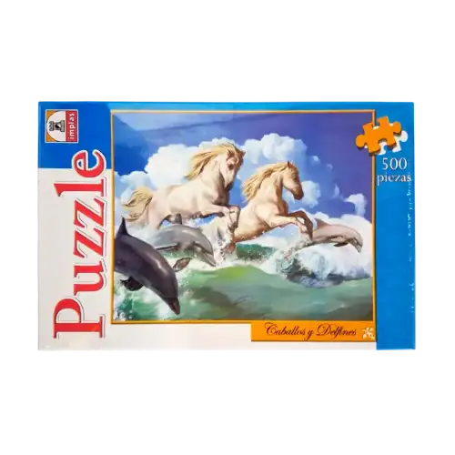 PUZZLE CABALLOS Y DELFINES 500PZAS IMPLAS