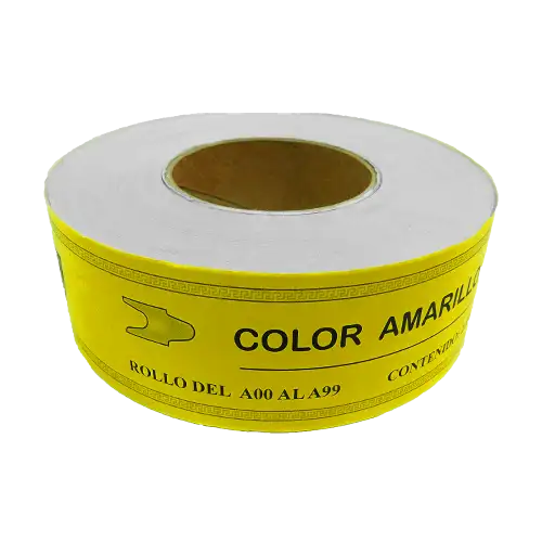 NUMEROS ROLLO 00A99 X2000 AMARILLO MIL28